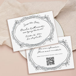 Pen und Tinte Ribbons und Perlen Save The Date