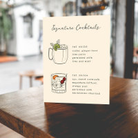 Pen und Tinte Whimsical Hand Dragee Cocktails Unte