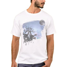 Pen und Tinte Wolf und Vollmond-T - Shirt