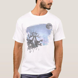 Pen und Tinte Wolf und Vollmond-T - Shirt