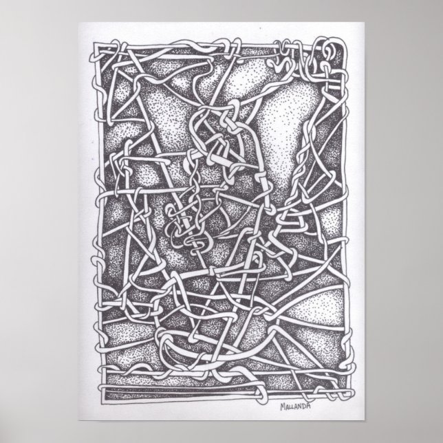Pen und Tinte Zeichnend : "String" Poster (Vorne)