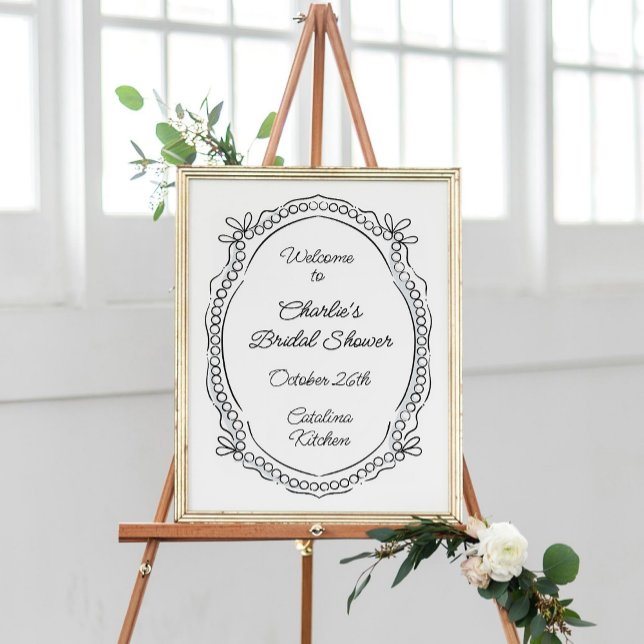 Pen und Tinten Ribbons und Perlen Begrüßungszeiche Poster (Von Creator hochgeladen)