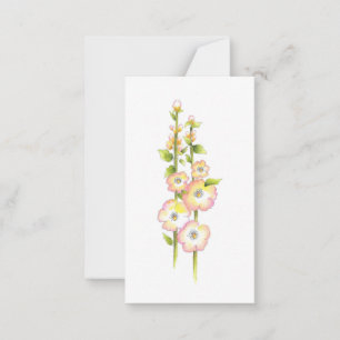 Pen und Watercolor Hollyhocks Mitteilungskarte