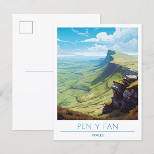 Pen Y Fan Wales Vintage Reise Postkarte
