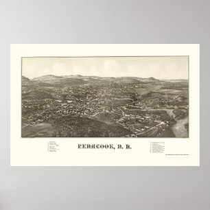 Penacook, panoramische Karte NH - 1887 Poster