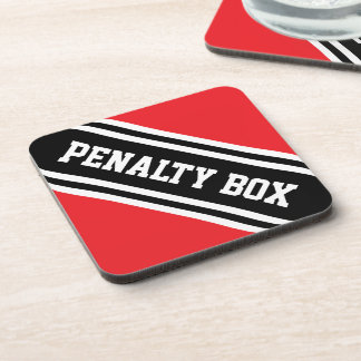 PENALTY BOX Athletic Red Black White Stripes Getränkeuntersetzer