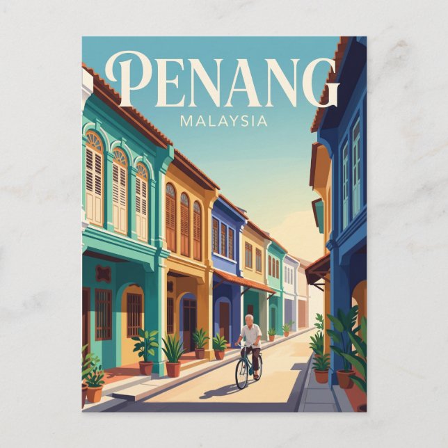 Penang Insel Malaysia Postkarte (Vorderseite)