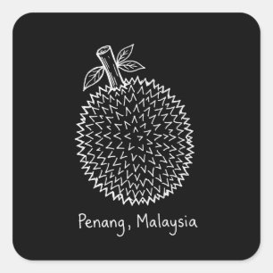 Penang, Malaysia Durian Quadratischer Aufkleber