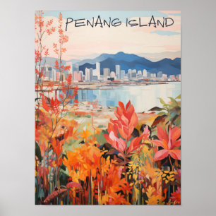 Penang Malaysia Reise Stadt Malerei Ästhetik Poster