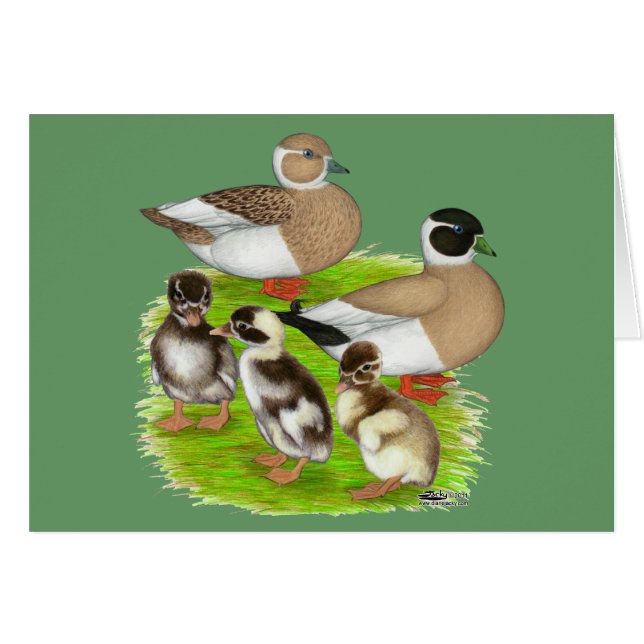 Pencied Call Duck Family (Vorderseite (Horizontal))