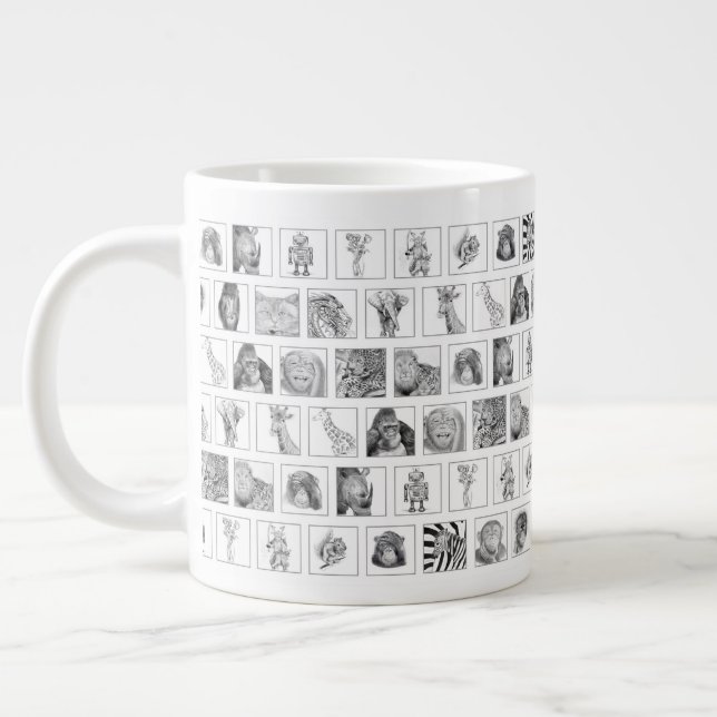 Pencil Animal Collection Mug - Tiled Horizontal Jumbo-Tasse (Links)