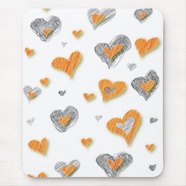 Pencil Art Hearts Mousepad (Vorne)