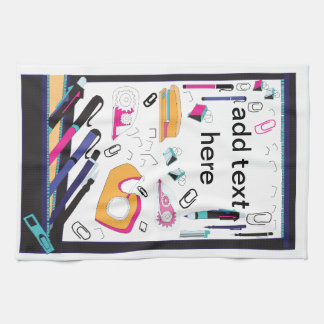 pencil case and stationery design geschirrtuch