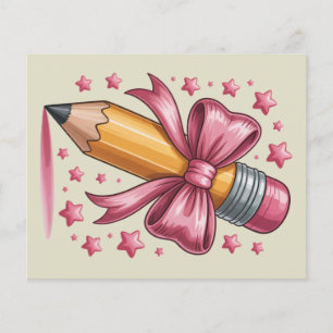 Pencil Coquette Bow Lehrer Wertschätzungsschule Flyer