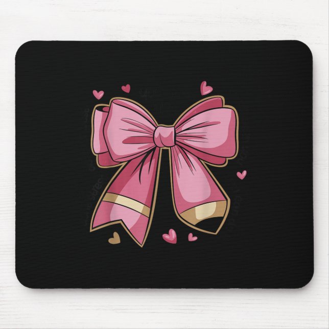 Pencil Coquette Bow Test Day Teacher Motivational  Mousepad (Vorne)