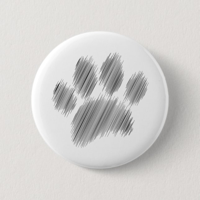 Pencil geätzte Hündin Paw Digital Art Button (Vorderseite)