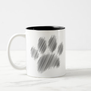 Pencil geätzte Hündin Paw Digital Art Zweifarbige Tasse