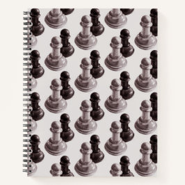 Pencil Gezeichnet Pawns Pattern Schach Notizbuch
