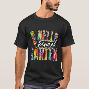 Pencil Hello Kindergarten Leopard Willkommen zurüc T-Shirt