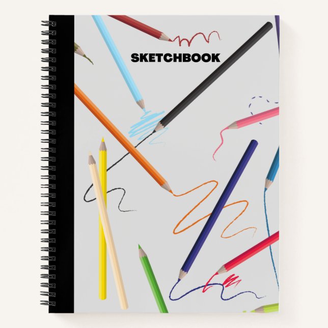 PENCIL SKRIBBLING DESIGN SKETCHBOOK NOTIZBUCH (Vorderseite)