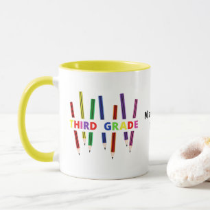 Pencils Third Grade Customizable Teacher Tasse