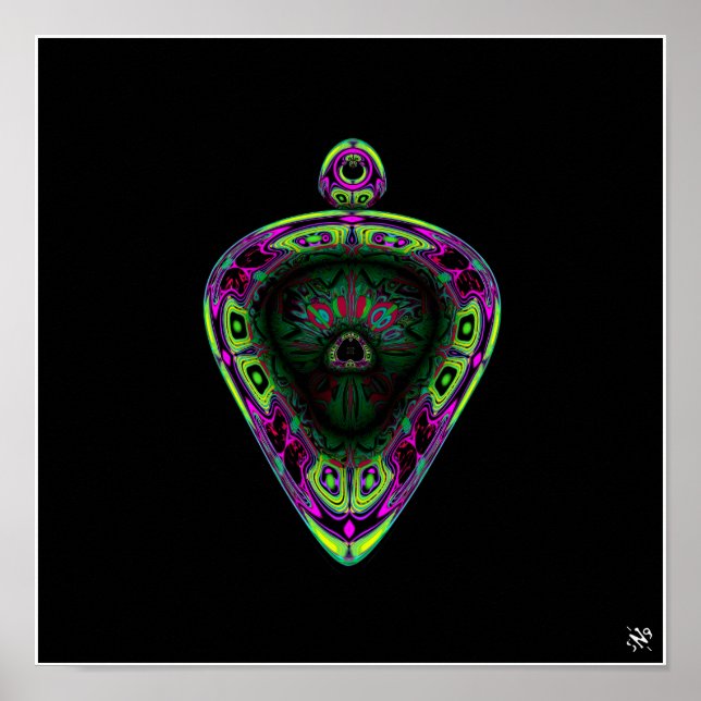 Pendant (abstraktes farbiges Muster - Pareidolia) Poster (Vorne)