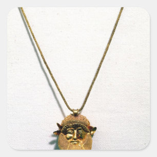 Pendant mit dem Kopf des Flusses Gott Achelous Quadratischer Aufkleber
