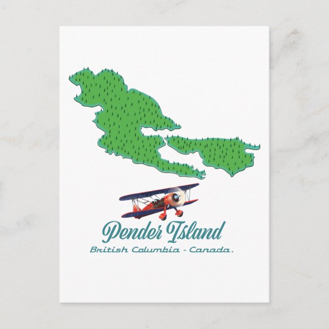 Pender Island British Columbia Reiseplan Postkarte (Vorderseite)