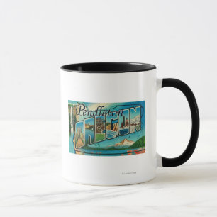 Pendleton, Oregon - große Buchstabe-Szenen Tasse