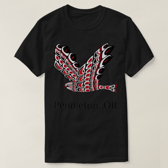 Pendleton Oregon Red Tail Hawk Native American Ind T-Shirt (Design vorne)
