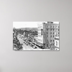 Pendleton, Oregonhauptstraßen-Ansicht-Fotografie Leinwanddruck