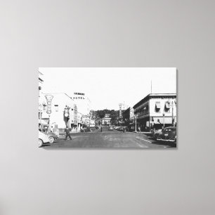 Pendleton, Oregonhauptstraßen-Ansicht-Fotografie Leinwanddruck