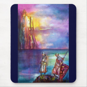 PENDRAGON Mittelalterliche Ritter, Sunset-See, Fan Mousepad