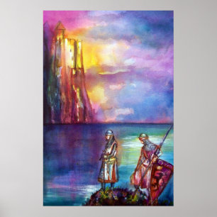 PENDRAGON Mittelalterliche Ritter, Sunset-See, Fan Poster