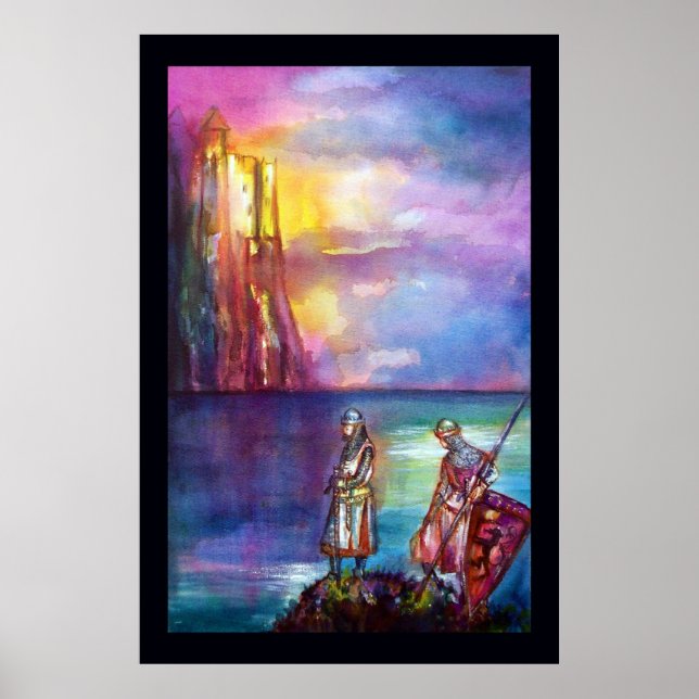 PENDRAGON Mittelalterliche Ritter, Sunset-See, Fan Poster (Vorne)