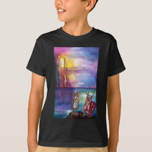 PENDRAGON Mittelalterliche Ritter, Sunset-See, Fan T-Shirt