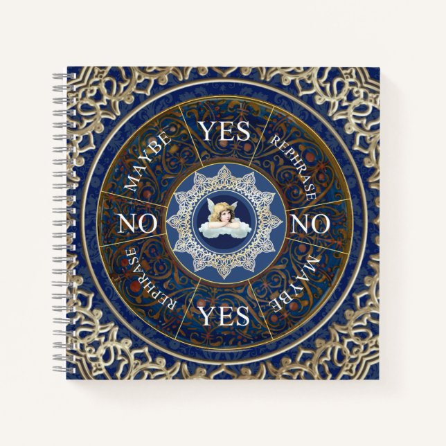 Pendulum Board Chart Divinity Game Angel Blue Notizbuch (Vorderseite)