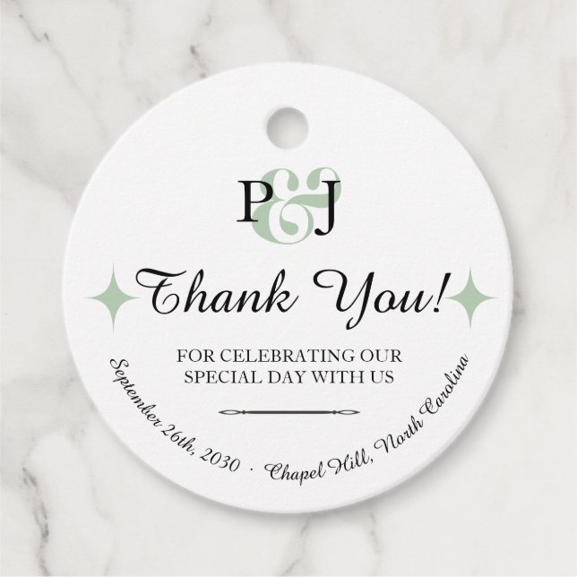 PENELOPE 01 A - Gastgeschenk Hochzeit Geschenkanhänger (Vorderseite)