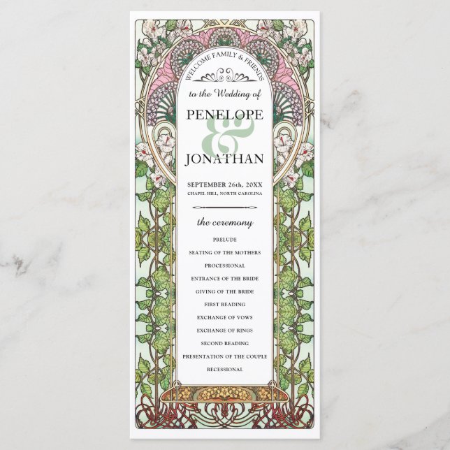 PENELOPE 01 A - Hochzeitsprogramm - Jugendstil Programm (Vorderseite)