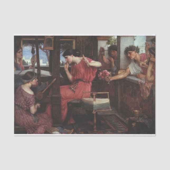 Penelope and the Suitors by J W Waterhouse - 1912 Seidenpapier (Vorderseite)