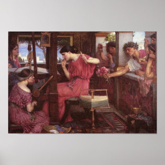 Penelope and the Suitors - John William Waterhouse Poster (Vorne)