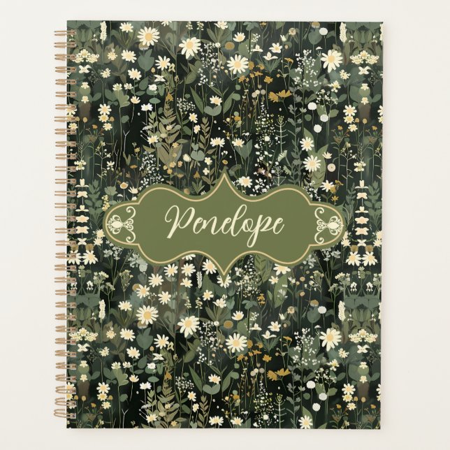Penelope Dark Daisy Floral Planer (Vorderseite)