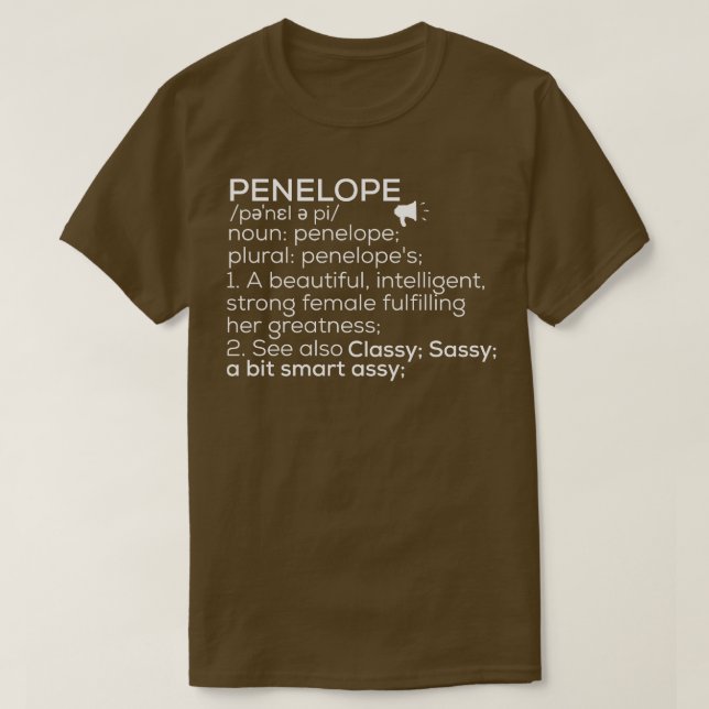 Penelope Name Penelope Definition Penelope Female T-Shirt (Design vorne)