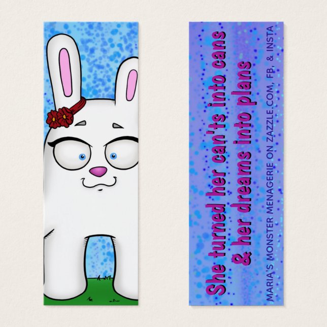 Penelope the Bunny, w/quote, glückliche Karte (Vorne & Hinten)