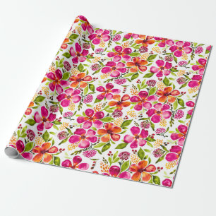 Penelope Watercolor Floral Designer Geschenkpapier