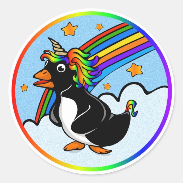 Pengicorn-Rundsticker Runder Aufkleber (Vorderseite)