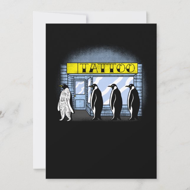 Pengiun-Tattoo-Geschenk Dankeskarte (Vorderseite)