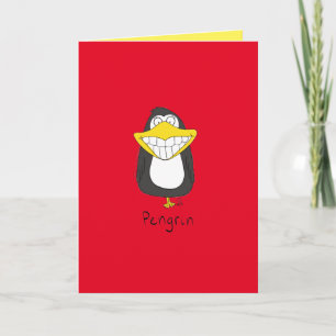 Pengrin Grinning Pinguin Funny Grußkarte Karte