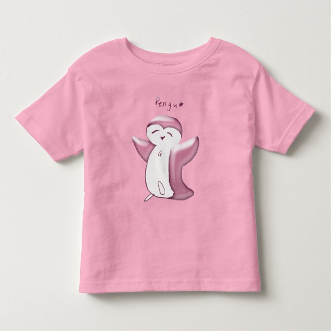 Pengu Happy Penguin(DustyRose) Kinderhemd Kleinkind T-shirt (Vorderseite)