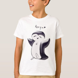 Pengu Happy Pinguin (Schwarz) Kinder T - Shirt
